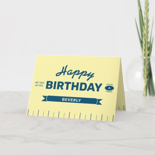 Stick of Butter Personalized Yellow Fun Birthday カード (正面)