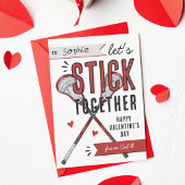 Stick Together Lacrosse Classroom Valentine Card 招待状
