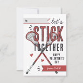 Stick Together Lacrosse Classroom Valentine Card 招待状 (正面)