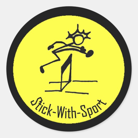 Stick With Sport Hurdlerあなたの色を選ぶ ラウンドシール (正面)