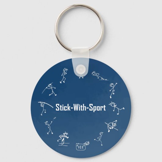 Stick-With-Sport Track and Field Keyring Navy キーホルダー (正面)