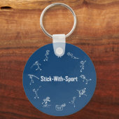 Stick-With-Sport Track and Field Keyring Navy キーホルダー (正面)