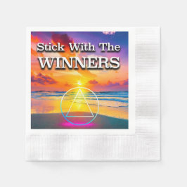 Stick With The Winners Recovery Slogan Sunrise スタンダードカクテルナプキン