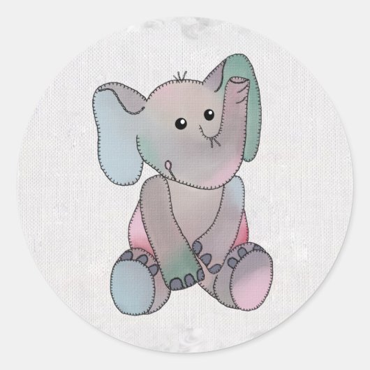 Stickbild Elefant ラウンドシール (正面)