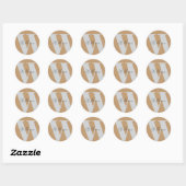 STICKERモノグラム名mocha brown gray スタイリッシュ ラウンドシール (シート)