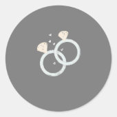 Sticker 2 bagues de mariage ラウンドシール (正面)