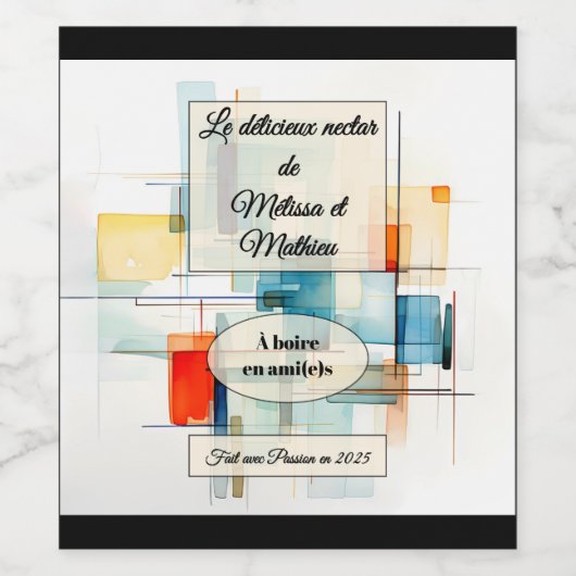 Sticker a bouteille de vin ワインラベル (シングルラベル)