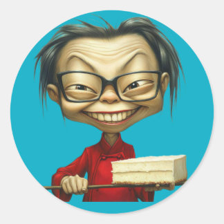 Sticker. A cheerful cook. ラウンドシール