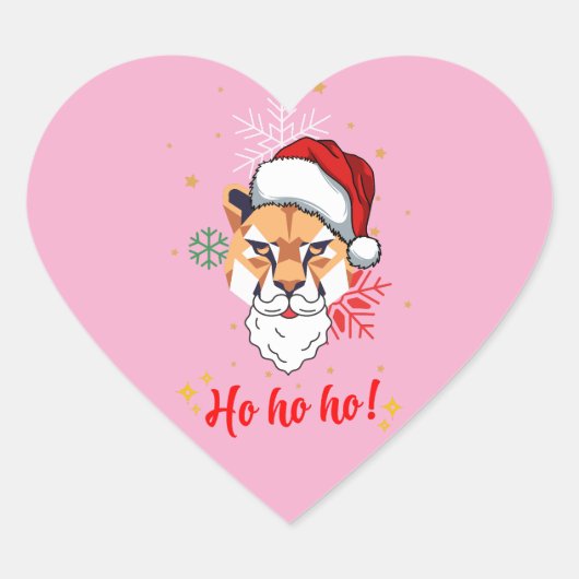 sticker animal ho ho ho  ハートシール (正面)