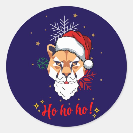 sticker animal ho ho ho  ラウンドシール (正面)
