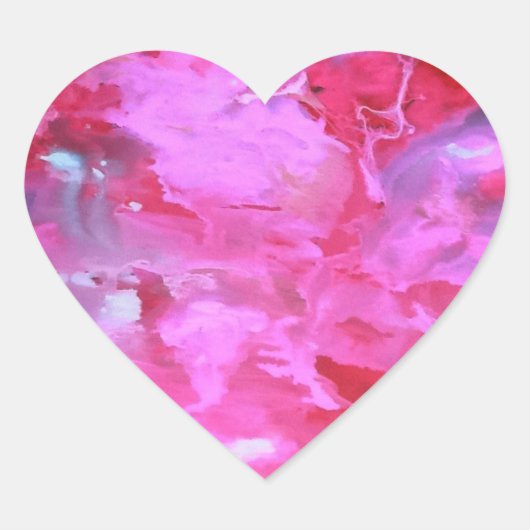 Sticker " Aquarell" pink ハートシール (正面)