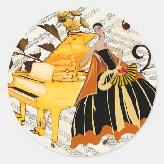 sticker autocollant Music ラウンドシール (正面)