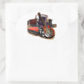 sticker autocollant ovale BLUESROCK ATTITUDE 楕円形シール (バッグ)