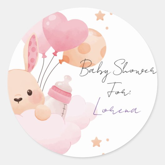 Sticker Baby Shower personalizado ラウンドシール (正面)