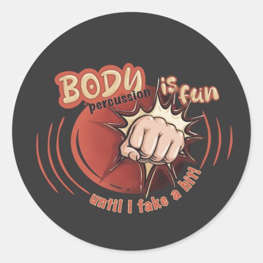 Sticker body percussion is fun ラウンドシール (正面)