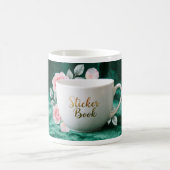 Sticker Book Mug | Emerald Green Gold Floral Coffe コーヒーマグカップ (中央)