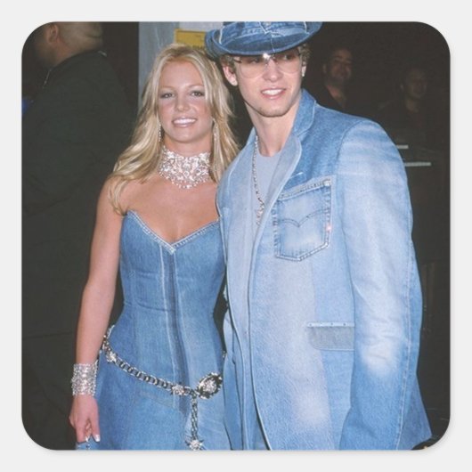 Sticker Britney Spears & Justin Timberlake  スクエアシール (正面)