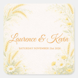 Sticker carré Elegant Botanical Wedding スクエアシール