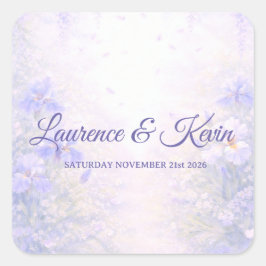 Sticker carré Elegant Botanical Wedding スクエアシール