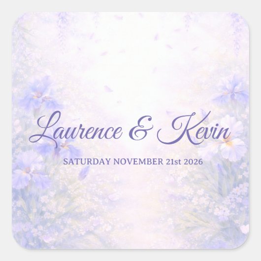 Sticker carré Elegant Botanical Wedding スクエアシール (正面)