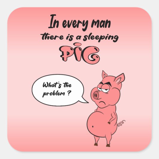 Sticker Carré Ronchon le cochon スクエアシール (正面)