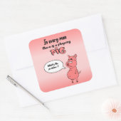Sticker Carré Ronchon le cochon スクエアシール (封筒)