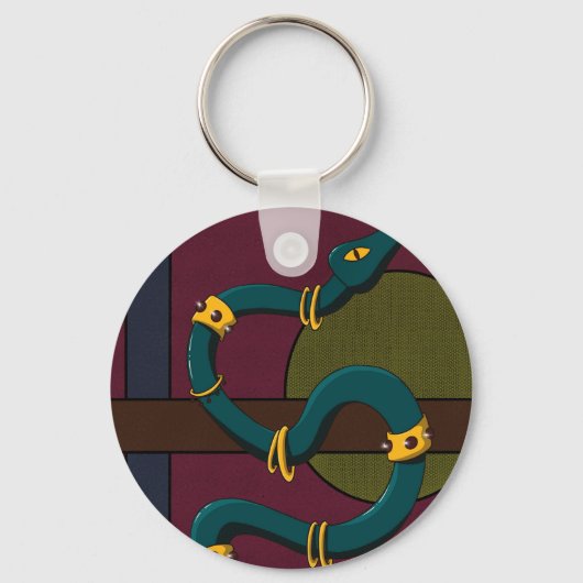 Sticker Carré Snake キーホルダー (正面)