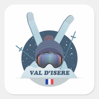 Sticker Carré Val d'Isère Station de ski スクエアシール