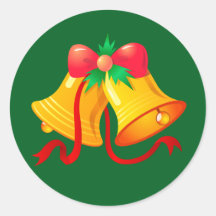 Sticker-Christmas Bells with Red Bow