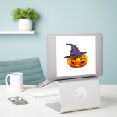 Sticker Citrouille Halloween  シール (デスク上のノートパソコン)