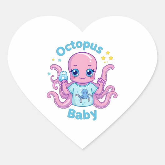 Sticker Coeur Octopus Baby  ハートシール (正面)