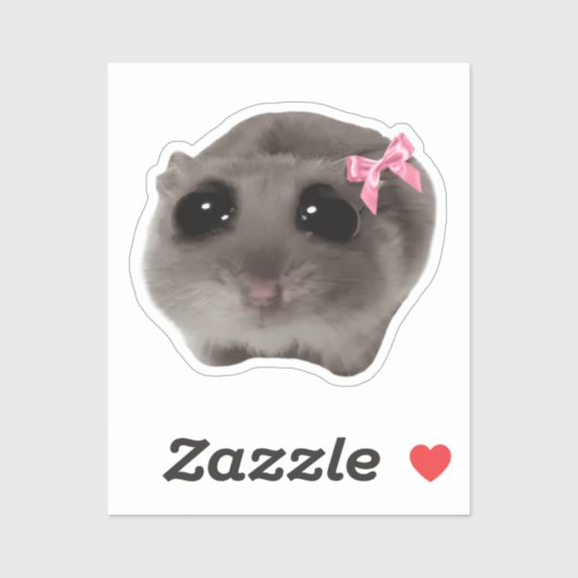 Sticker Coquette Sad Hamster Meme シール (シート)