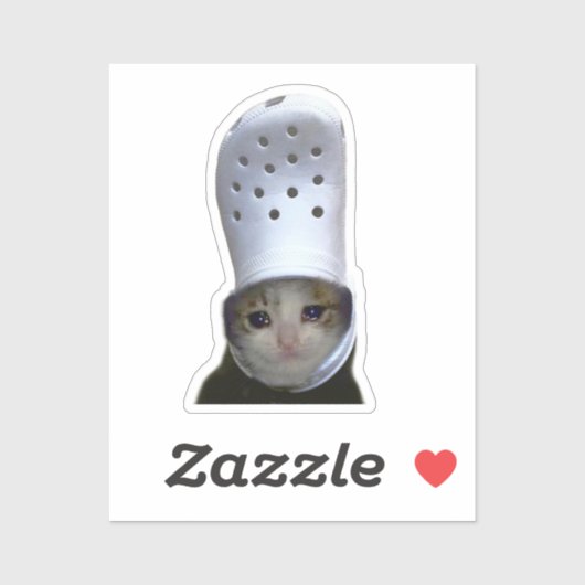 Sticker Crying Cat Croc Hat Meme シール (シート)