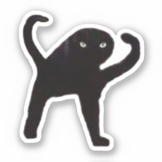Sticker Cursed Cat Meme シール (正面)