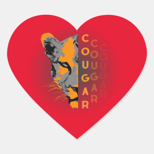 sticker Custom cougar ハートシール (正面)