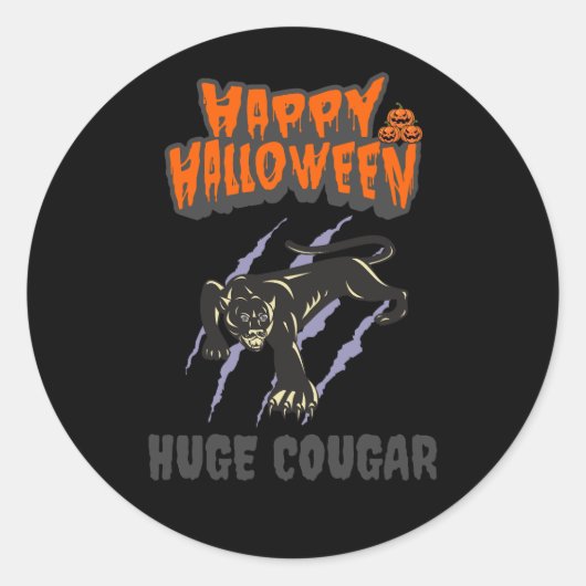 sticker custom cougar ラウンドシール (正面)