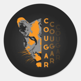 sticker Custom cougar ラウンドシール