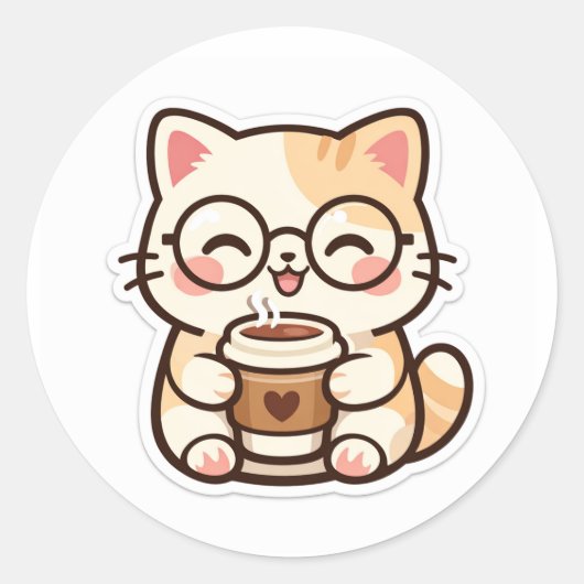 Sticker Cute Kawa ラウンドシール (正面)
