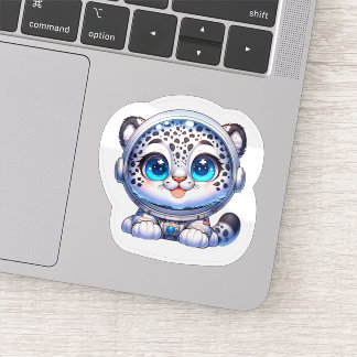 Sticker Cute Kawaii Astronaut Snow Leopard   シール