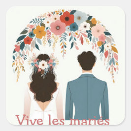 Sticker de mariés スクエアシール