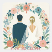 Sticker de mariés スクエアシール (正面)