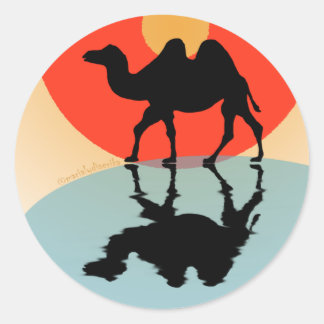 Sticker: Design "Kamele & Wasser" ラウンドシール