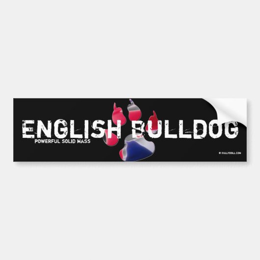 Sticker English Bulldog バンパーステッカー (正面)