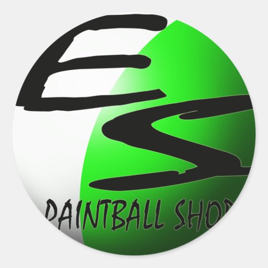 sticker ES paintball green ラウンドシール (正面)