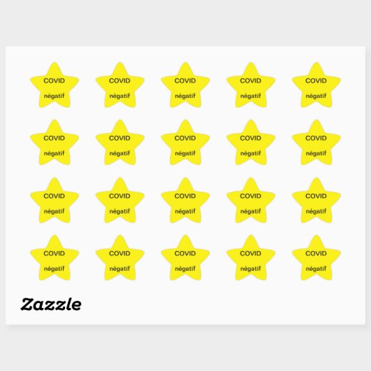 Sticker étoile jaune COVID négatif 星シール (シート)