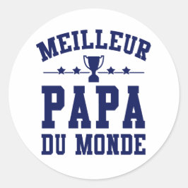 Sticker Fête des Pères - Meilleur Papa du Monde ラウンドシール
