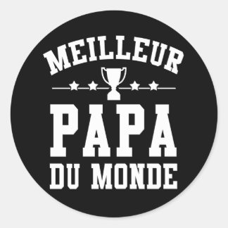 Sticker Fête des Pères - Meilleur Papa du Monde ラウンドシール