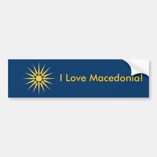 Sticker Flag of Macedonia, Greece バンパーステッカー (正面)