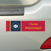 Sticker Flag of Mississippi State, USA バンパーステッカー (車上)