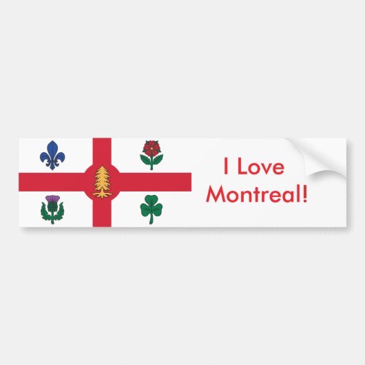 Sticker Flag of Montreal, Canada バンパーステッカー (正面)